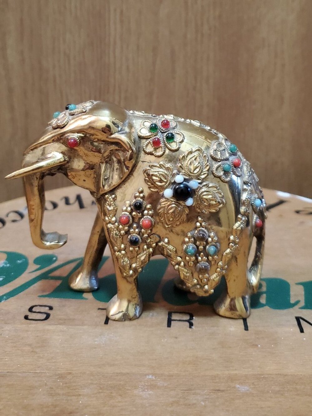 Brass beaded elephant vintage Boho Chic